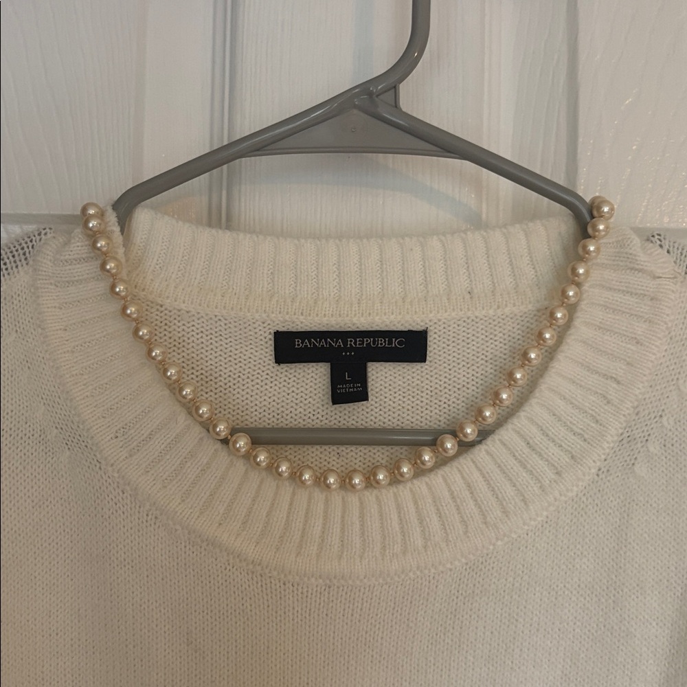 Banana Republic Cream Knit Sweater